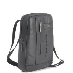 Borsello Organizzato Piquadro in Pelle Nera Porta iPad®10,5