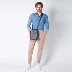 Borsello Organizzato Piquadro in Pelle Blu Porta iPad®10,5