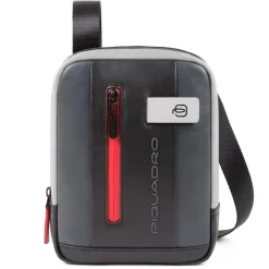Borsello Piquadro a Tracolla in Pelle Grigia e Nera con Porta iPad®mini - CA3084UB00 Linea Urban