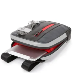 Borsello Piquadro a Tracolla in Pelle Grigia e Nera con Porta iPad®mini - CA3084UB00 Linea Urban