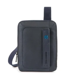 Borsello Uomo PIQUADRO a Tracolla con porta iPadmini - CA3084P16 in Tessuto Chevron - Blu