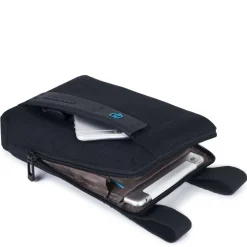 Borsello Uomo PIQUADRO a Tracolla con porta iPadmini - CA3084P16 in Tessuto Chevron - Blu