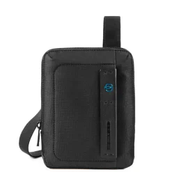 Borsello Uomo PIQUADRO a Tracolla con porta iPadmini - CA3084P16 in Tessuto Chevron - Nero