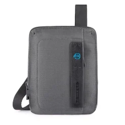 Borsello Uomo PIQUADRO con porta iPadmini - CA3084P16 in Tessuto Chevron - Grigio