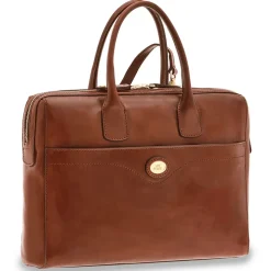 Cartella Due Manici Porta Pc THE BRIDGE in Pelle Marrone linea Story