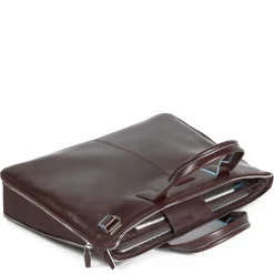 Cartella Sottile PIQUADRO con Porta Pc 15" Espandibile in Pelle Nera Linea Blue Square - CA4021B2