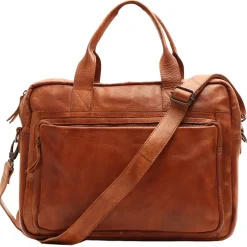 Cartella Uomo Due Manici con Tracolla Porta Pc 14" - Gianni Conti in Pelle Color Cognac