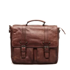 Cartella Uomo Porta Pc 15" con Pattina - Gianni Conti in Pelle Marrone