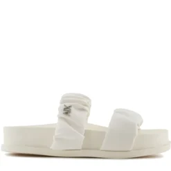 Ciabatte Donna ARMANI EXCHANGE con Doppia Fascia Imbottita Colore Off White