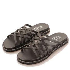 Ciabatte Donna CULT Roshelle 4275 in Pelle Colore Black con Fasce Intrecciate