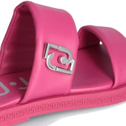 Ciabatte Flat LIU JO Iman 01 in Pelle Fuxia