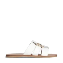 Ciabatte Flat LIU JO Saba 08 in Pelle Bianca