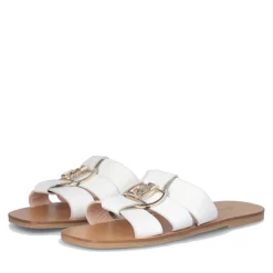 Ciabatte Flat LIU JO Saba 08 in Pelle Bianca