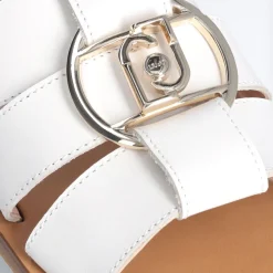 Ciabatte Flat LIU JO Saba 08 in Pelle Bianca