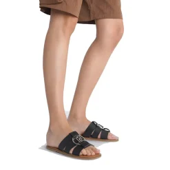 Ciabatte Flat LIU JO Saba 08 in Pelle Nera