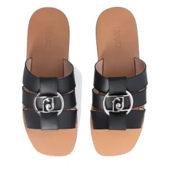 Ciabatte Flat LIU JO Saba 08 in Pelle Nera