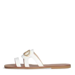 Ciabatte Flat LIU JO Saba 11 in Pelle Bianca con Maxi Logo