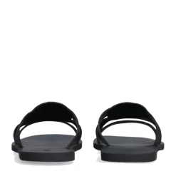 Ciabatte Flat LIU JO Saba 11 in Pelle Nera con Maxi Logo