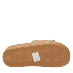 Ciabatte Platform 1A Classe Alviero Martini in Gomma color Cuoio con Fascia Lurex Platino 2201