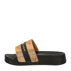 Ciabatte Platform 1A Classe Alviero Martini in Gomma Nera con Fascia Geo Classic 2200