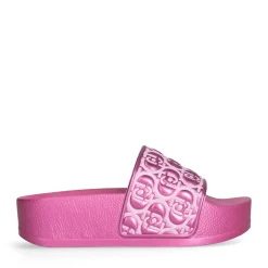 Ciabatte Platform in Gomma LIU JO Mykonos 01 con Fascia Logata Metallic Dark Pink