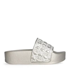 Ciabatte Platform in Gomma LIU JO Mykonos 01 con Fascia Logata Metallic Light Gold