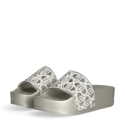 Ciabatte Platform in Gomma LIU JO Mykonos 01 con Fascia Logata Metallic Light Gold