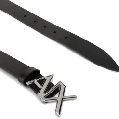 Cintura Donna in Pelle ARMANI EXCHANGE Colore Nero con Fibbia Logata