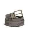 Cintura Uomo Double Face h 3,5 cm 1A Classe Alviero Martini stampa Geo Dark e Pelle Nera A485