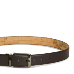 Cintura Uomo Double Face h 3,5 cm 1A Classe Alviero Martini stampa Geo Classic e Pelle Marrone A485