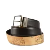 Cintura Uomo Double Face h 3,5 cm 1A Classe Alviero Martini stampa Geo Classic e Pelle Nera A485