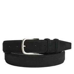 Cintura Uomo in Camoscio Nero 3,5cm - Made in Italy