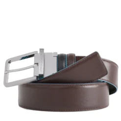 Cintura Uomo Reversibile PIQUADRO in Pelle Nera e Mogano - CU2619B2