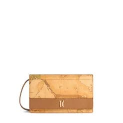 Clutch a Tracolla con Pattina 1A Classe Alviero Martini linea Heritage Geo colore Geo Classic e Cuoio PO40