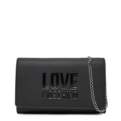 Clutch con Tracolla LOVE MOSCHINO Nera con Logo Lettering Sfumato