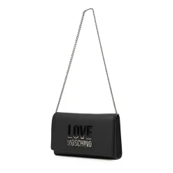 Clutch con Tracolla LOVE MOSCHINO Nera con Logo Lettering Sfumato