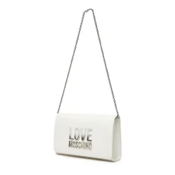 Clutch con Tracolla LOVE MOSCHINO Bianca con Logo Lettering Sfumato