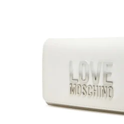 Clutch con Tracolla LOVE MOSCHINO Bianca con Logo Lettering Sfumato