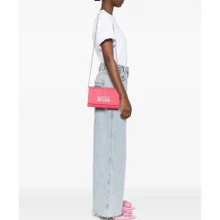 Clutch con Tracolla LOVE MOSCHINO Fuxia con Logo Lettering Sfumato