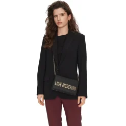 Clutch Donna con Tracolla LOVE MOSCHINO linea Smart Daily Bag Lettering Logo Nero
