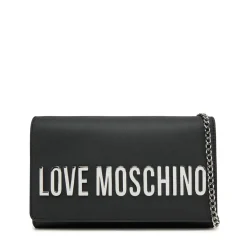 Clutch Donna con Tracolla LOVE MOSCHINO linea Smart Daily Bag Lettering Logo Nero e Nikel