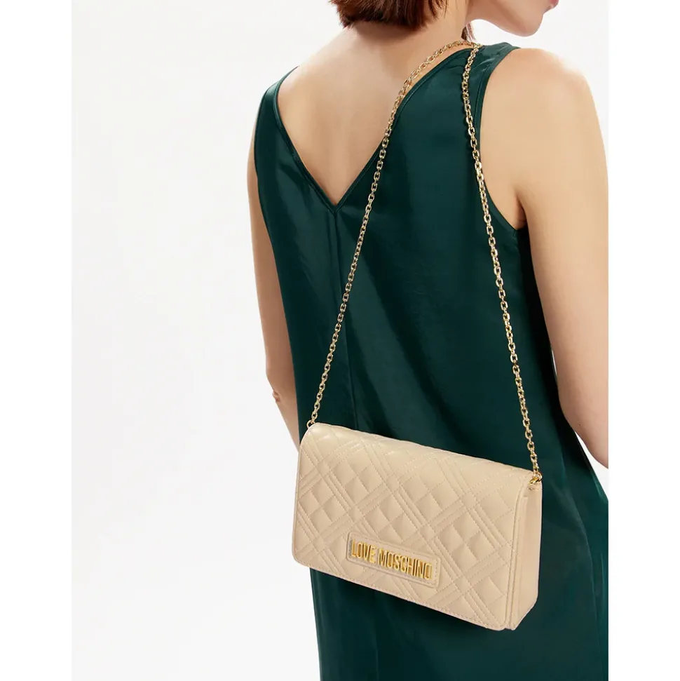 Clutch Donna con Tracolla LOVE MOSCHINO linea Smart Daily Quilted Avorio