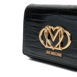 Clutch Donna con Tracolla LOVE MOSCHINO stampa Croco Nera