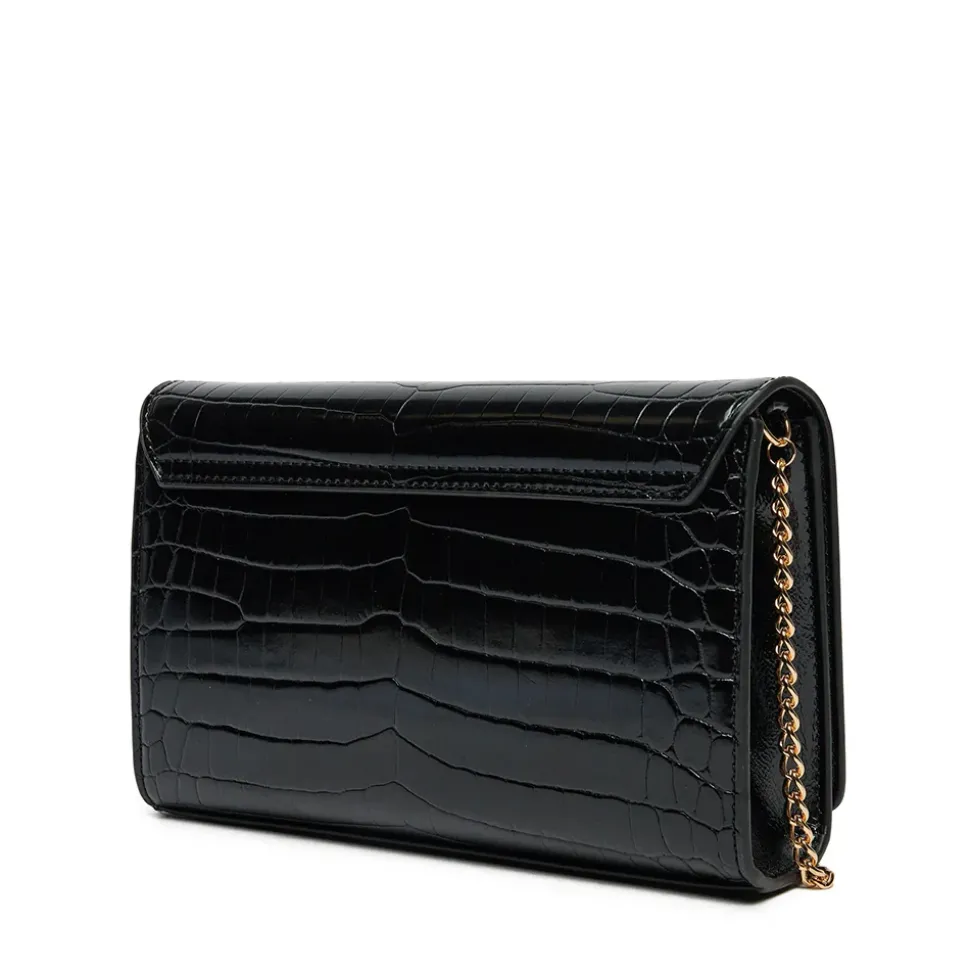 Clutch Donna con Tracolla LOVE MOSCHINO stampa Croco Nera