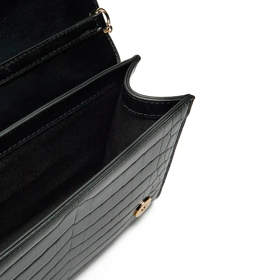 Clutch Donna con Tracolla LOVE MOSCHINO stampa Croco Nera