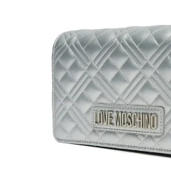 Clutch Donna con Tracolla LOVE MOSCHINO linea Smart Daily Quilted Metallic Silver