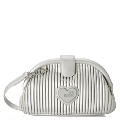 Clutch Donna con Tracolla LOVE MOSCHINO linea Pleated Argento JC4045