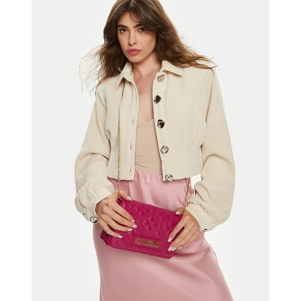 Clutch Donna con Tracolla LOVE MOSCHINO linea Smart Daily Quilted Magenta