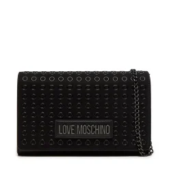Clutch Donna con Tracolla LOVE MOSCHINO linea Glam Up Nera con Logo Canna di Fucile