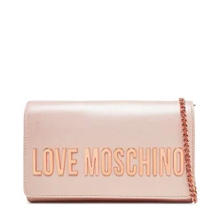 Clutch Donna LOVE MOSCHINO linea Smart Daily Bag Lettering Logo Metallic Powder